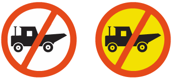 Construction vehicles prohibited sign